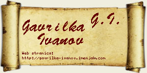 Gavrilka Ivanov vizit kartica